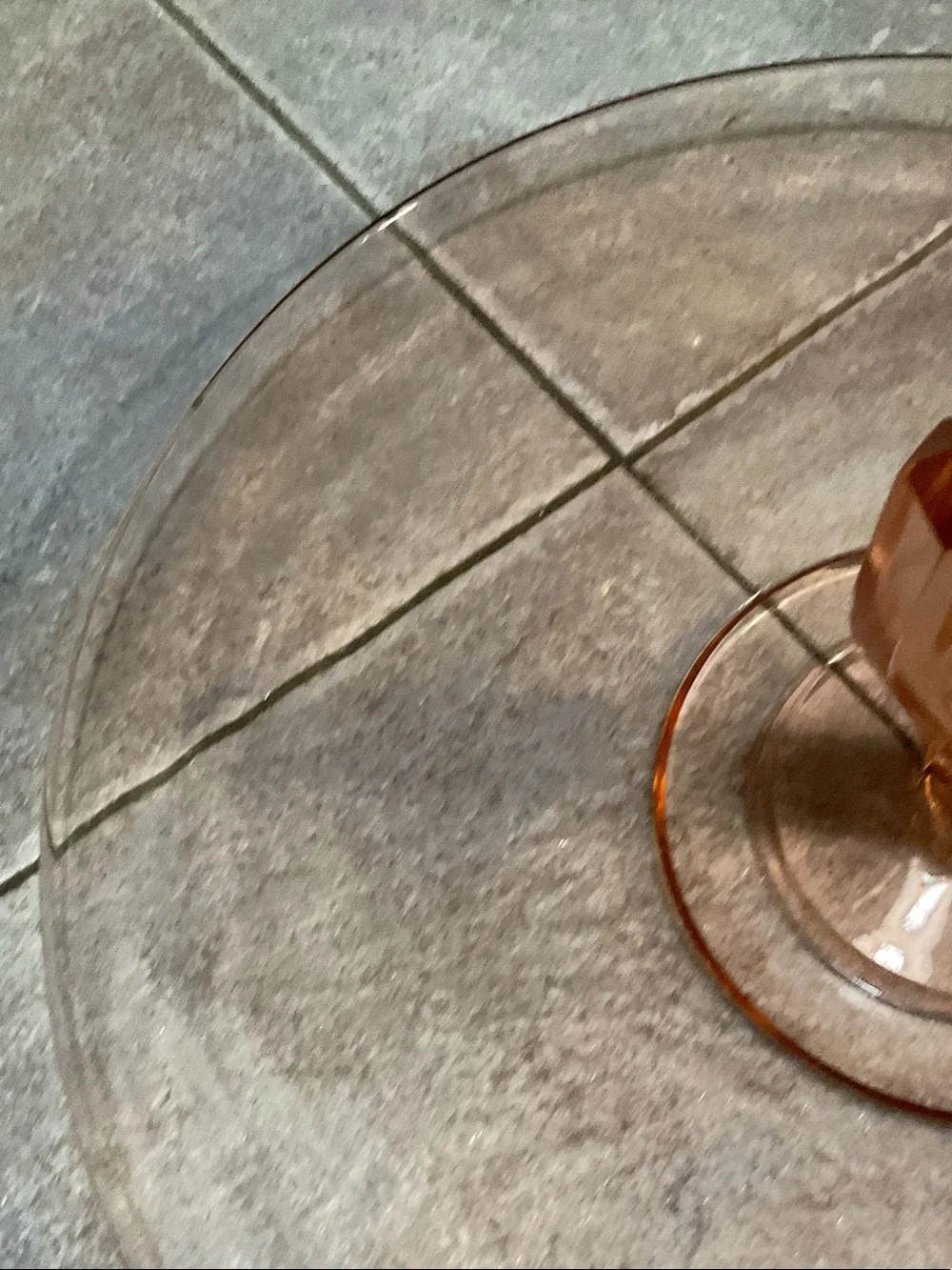Vintage Pink Glass Pedestal Cake Stand